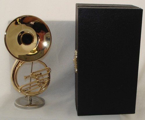 Sousaphon Tuba Messing vergoldet handgefertigt Miniatur Musikinstrument 5 Zoll mit Etui - Bild 6 von 8
