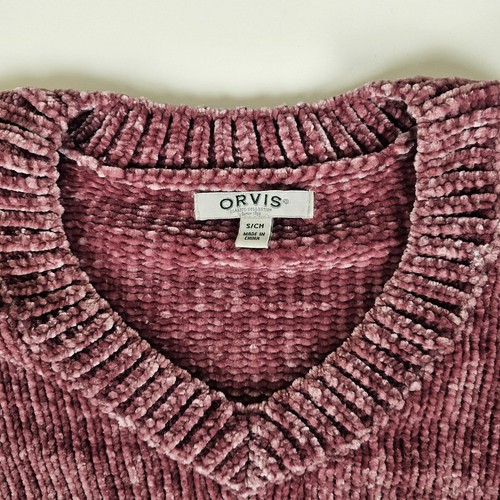 Orvis Women's S Purple Chenille VNeck Pullover High Low Long Sleeve Soft Sweater - Picture 9 of 14