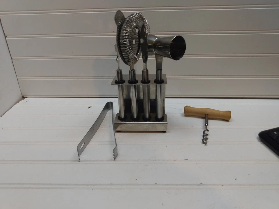 不锈钢酒吧工具套装鸡尾酒机饮料搅拌机调酒器 7 件 — 第 3/4 张图片