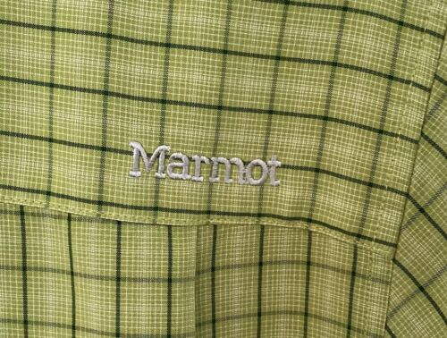 Marmot Plaid Short Sleeve Button Front Shirt Men's L Green - Imagen 3 de 11