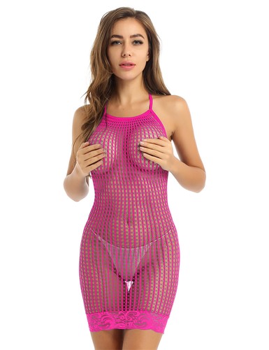 Women's One-piece Bodysuits Hollow Out See Through Dress Halter Teddy Leotard - Picture 63 of 83