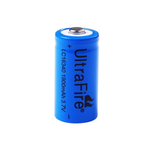 2pcs 16340 Battery 3.7V Ultrafire 1900mAh Rechargeable Li-Ion Batteries Cell - Picture 2 of 4