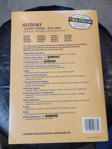 Clymer M373 Suzuki GS550, 1972-1984 Service-Repair-Performance Manual - Foto 2 di 2