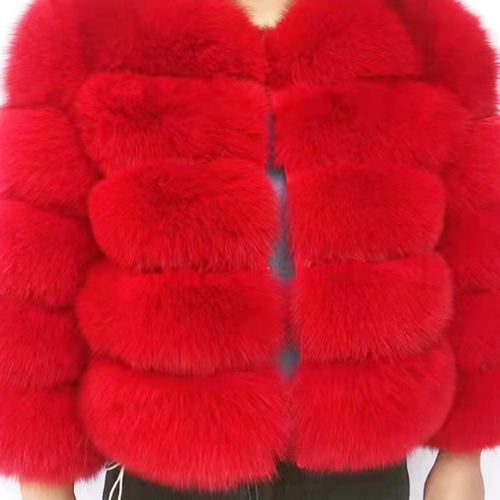 Abrigo de piel natural de longitud media para mujer Chaqueta de piel de moda Abrigo de piel real Ropa - Imagen 18 de 50
