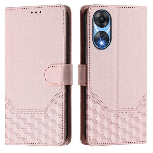 Grid Leather Wallet Phone Case For OPPO Reno 11F 12 Pro A58 A78 A79 A38 A60 A80 - Picture 40 of 41