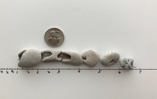 6 natürliche löchrige Strand lange Röhre Felsen Hag Steine Fee mystische Perlen Wunsch Adder #P - Bild 8 von 14