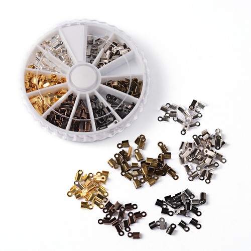 1 Caja 6 Colores Hierro Plegable Crimpado Extremos Hágalo Usted Mismo Joyería Hallazgos Color Mezclado 6x3x2.3mm - Imagen 3 de 5