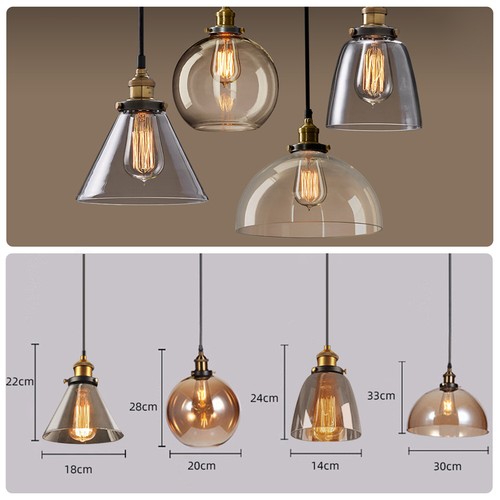 Pendelleuchte Esstisch Hängelampe Retro Hängeleuchte 4 Flammige Glas-Deckenlampe - Bild 11 von 12