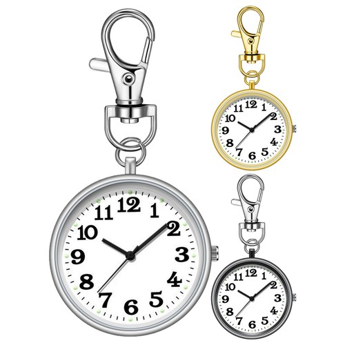 Outdoor Sport Clip-On Backpack Belt Fob Pocket Watch Key Ring Nurse Watch - Picture 2 of 15