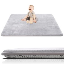 Thick Baby Play Mat for Floor,50 x 50 Playpen Mat,Tummy Time 50"x50" Dark Grey