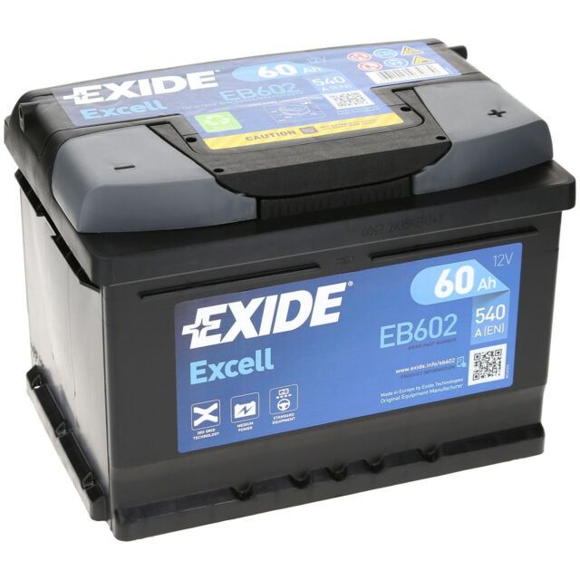 Starterbatterie Exide 12V 60 Ah EB602 Autobatterie Top Angebot gefüllt u geladen Starterbatterie Exide 12V 60 Ah EB602 Autobatterie Top Angebot gefüllt u geladen
