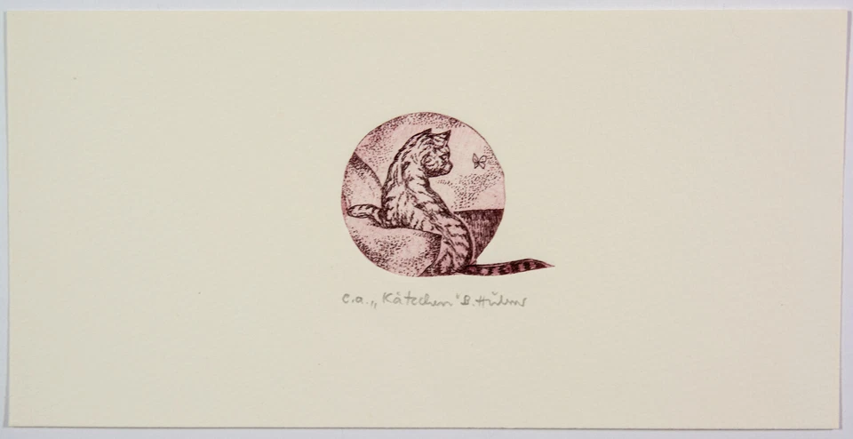 Beate Hübner: "Kätzchen" Radierung handsign. e.a. Ex. - Bild 2 von 2