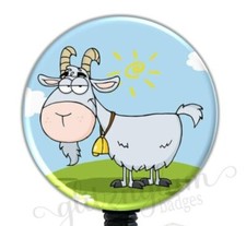 Goat Retractable Badge Holder, Cartoon Goat Badge Clip, RN Medical Nurse ID 2034