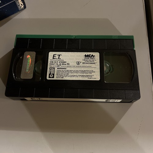 VHS Movie - ET The Extra Terrestrial green flap and hologram sticker 1988 VG HTF - Picture 2 of 6