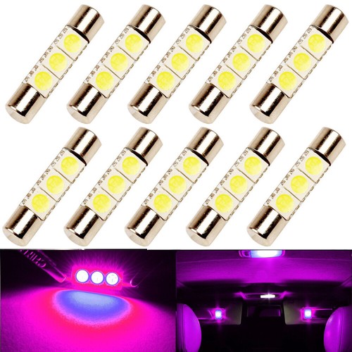 10 x LED 6614F 6641 TS-14V1CP F30-WHP 6412 Fuse Visor Vanity Mirror Light Bulbs - Foto 12 di 13