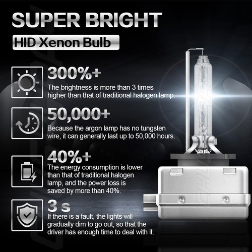 For Volvo S60 2011-2018 - 6000K Xenon HID Headlight Bulb Low Beam A++ - Picture 7 of 13