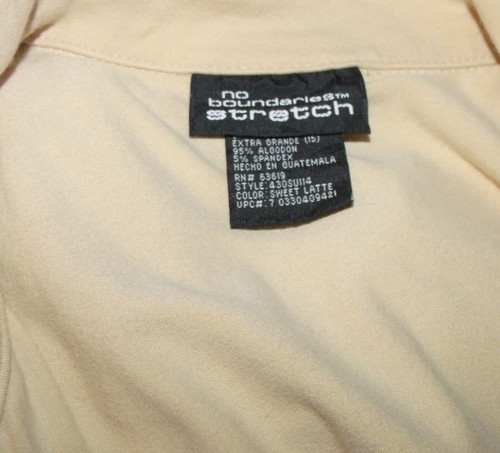 No Boundaries Beige Collared Cap Sleeve Knit Blouse Size XL 15 Juniors (Y2I) - Picture 4 of 6