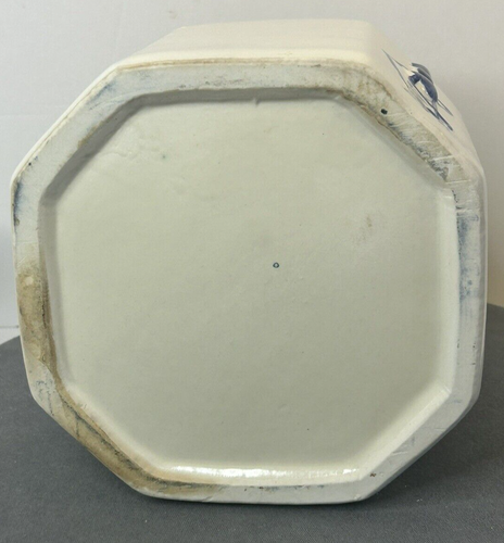 Vintage Pennant Planters Peanuts Ceramic White & Blue Canister Cookie Jar - Picture 9 of 19