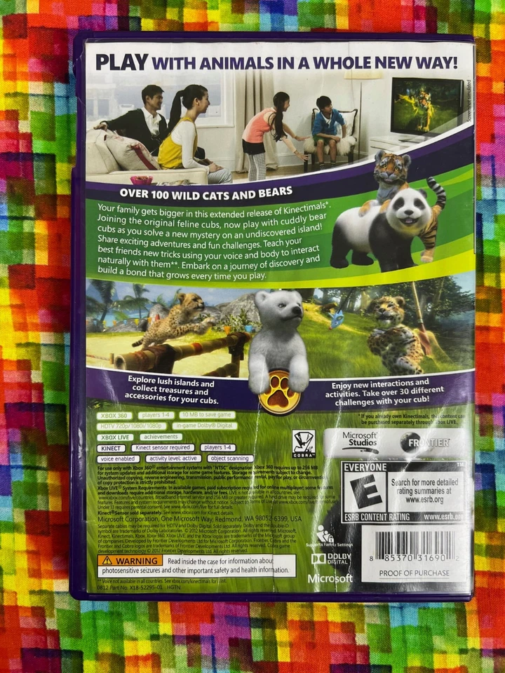 🎮🎮🎮Kinectimals Now with Bears - Xbox 360 w/Manual Free Shipping 3-5🎮🎮🎮 - Image 3 of 3