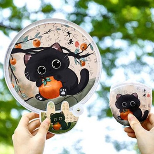 4Pcs Mini Round Pocket Fan Decorative Handheld Fan for Summer - Picture 3 of 12