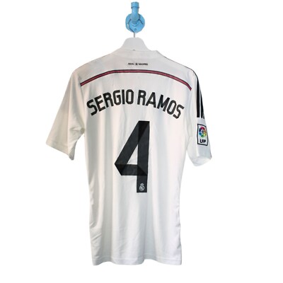 adidas Real Madrid Sergio Ramos シャツ Mサイズ REAL MADRID 2014/2015 HOME FOOTBALL SHIRT JERSEY ADIDAS L #4