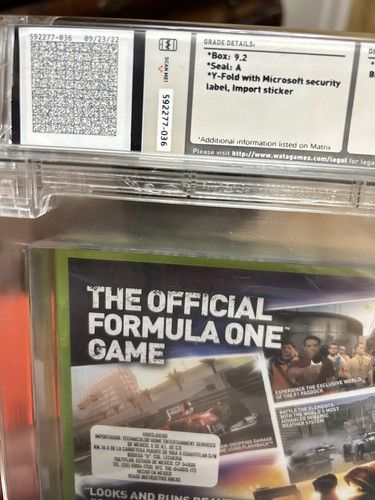 Formula 1 F1 2010 Xbox 360 WATA 9.2/ A Sealed Game Racing Video Game - Picture 7 of 8