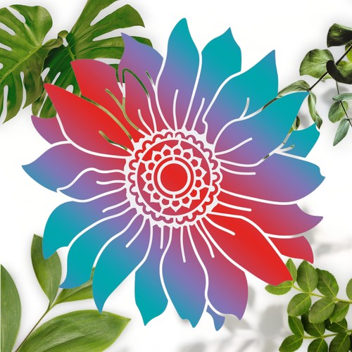 Large Sunflower Painting Stencil - 11.8x11.8inch Plastic Template for Wood, Floo - Bild 2 von 7