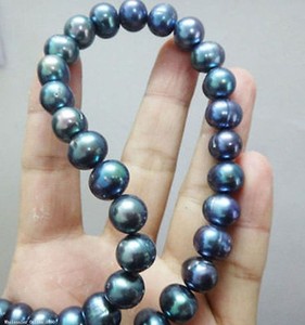 AAA-GENUINE-8-9MM-TAHITIAN-BLACK-PEARL-NECKLACE-18inch