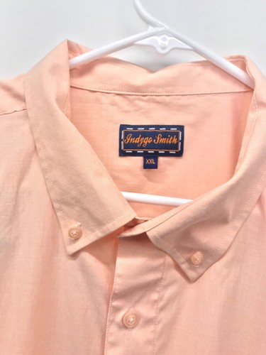 Indygo Smith Shirt Men’s XXL Peach Button Down Short Sleeve Chest Pocket - Picture 2 of 5