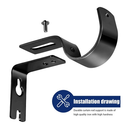 6 Pcs Adjustable Curtain Rod Brackets Hooks Fit Up To 1 Inch Curtain Rods - Bild 4 von 7