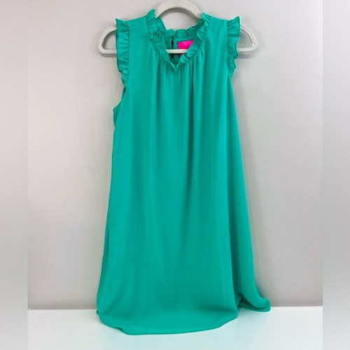 Lilly Pulitzer Talisa Etuikleid Größe L grün Rüschenkragen Sommer - Bild 4 von 8