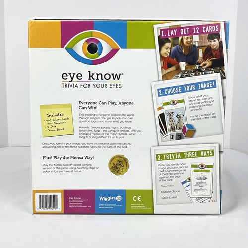Eye Know Trivia For Your Eyes Family Board Game Mensa Select Version Cardinal - Picture 5 of 24