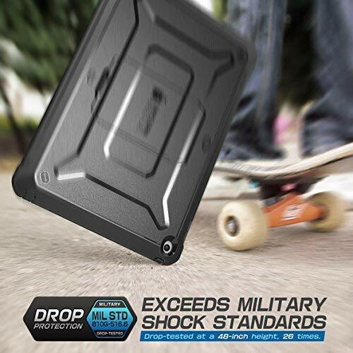 Supcase iPad 9.7 Case 2018 / 2017, Stand type Shock resistant black w/Front film - Picture 6 of 7
