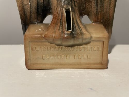 De colección Cerámica Águila Americana Moneda Banco Estatua Emigrante Industrial Caja de Ahorros - Imagen 3 de 3