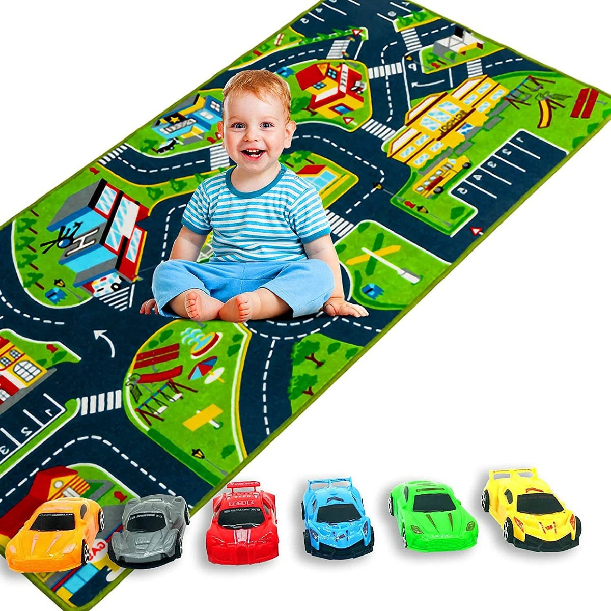 Kids Play Mat carpet Playmat Rugs Traffic Large Rug with car Toys