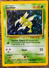 Pokémon TCG Scyther Base Set 2 17/130 Holo Unlimited Holo Rare Mint