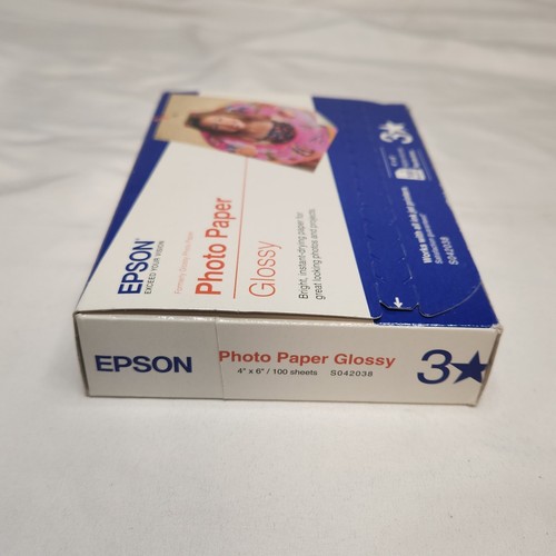 Epson S042038 Ink Jet Glossy Photo Paper - 100 Sheets, Sealed 4x6” - New - Picture 5 of 8