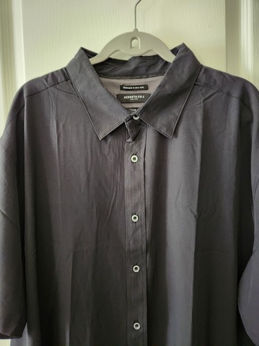 Kenneth Cole Men's Lightweight Woven Shirt Short Sleeve Water Repellent Black 3X - Picture 3 of 13