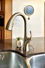 Pfister Ladera Single Handle Pull Down Sprayer Kitchen Faucet with Soap Dispens