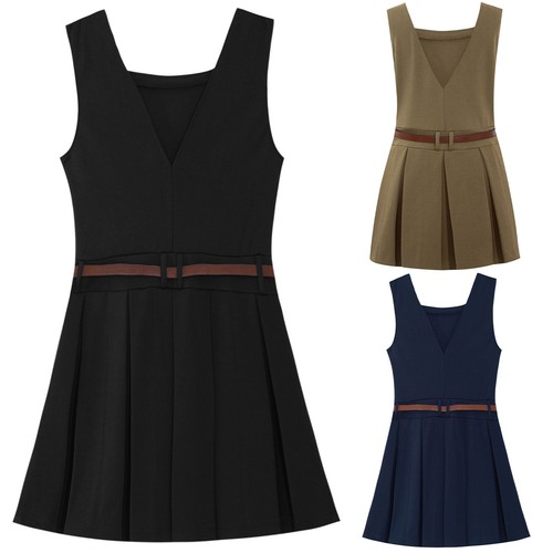 Kids Girls School Uniform Halloween Dress Square Neck Choir Holiday Sleeveless - 第 3/26 張圖片
