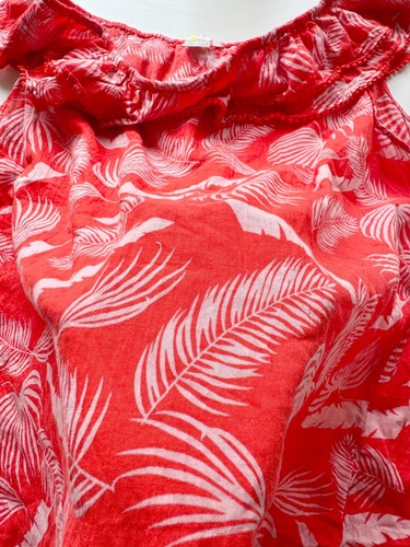 Blusa BODEN Hettie Roja Pop Selva Palma Tropical Floral Algodón Gasa, Talla 18 - Imagen 10 de 12