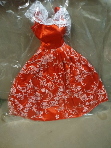 Quality Red Scarlet Glitter For Fashion Doll Ball Gown Wedding Dress UK Seller - Picture 3 of 4