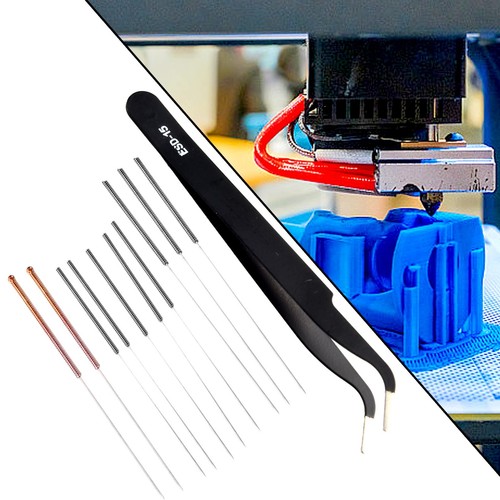 Reinigungsnadel Set f��r 3D-Drucker D��se 10 Stck. 0 205 mm + 1 St��ck Pinzette - Afbeelding 2 van 11