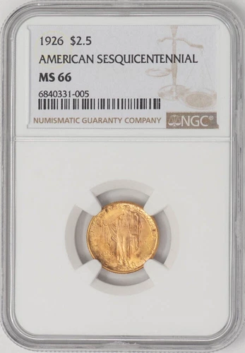 1926 $2 1/2 Gold Sesquicentennial $2.5 MS66 NGC 947418-12