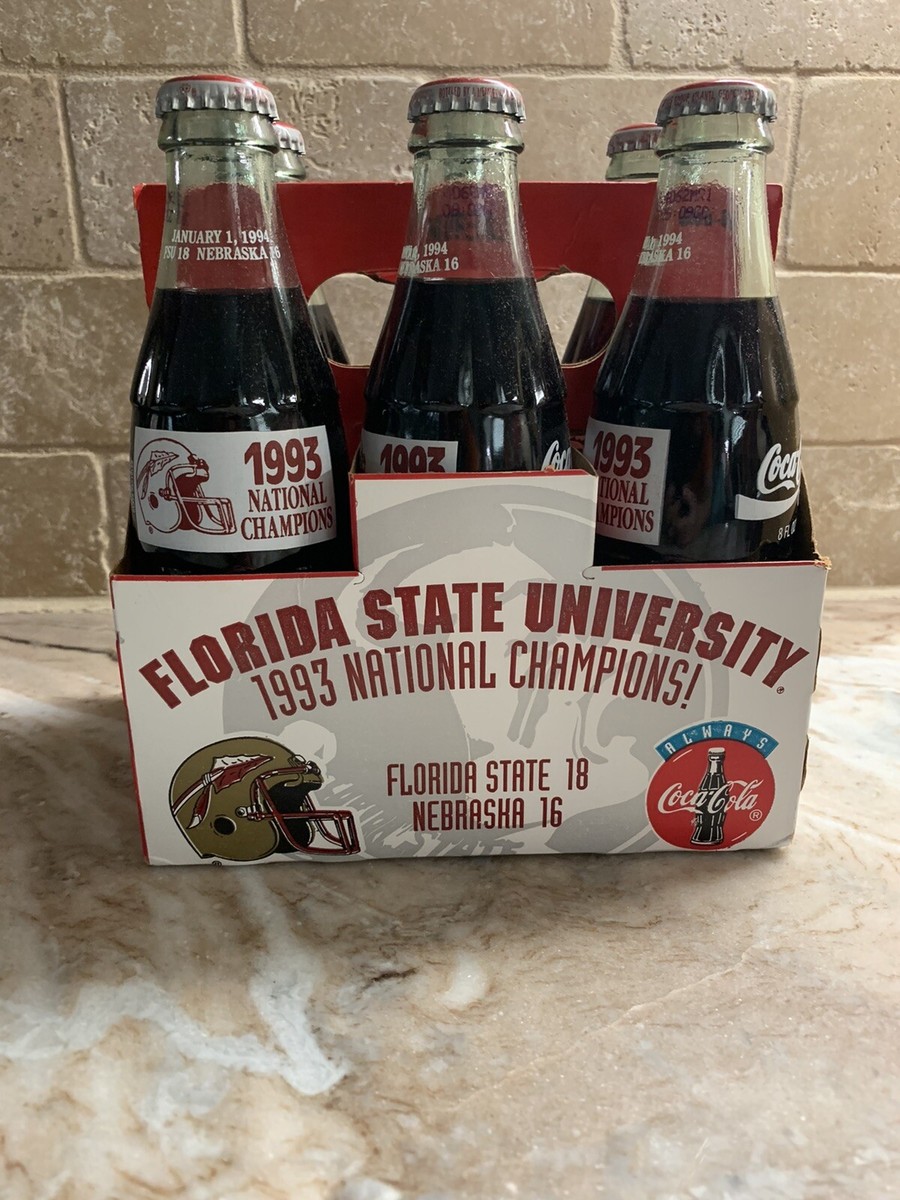 1993 FSU National Champions 6 Pack Coca Cola Classic 6-8oz Bottles