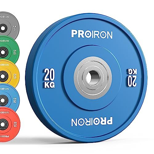 PROIRON Olympic Bumper Plates, 50mm Hard Rubber Dumbbells Weight Plates(5-25)kg - Picture 10 of 18