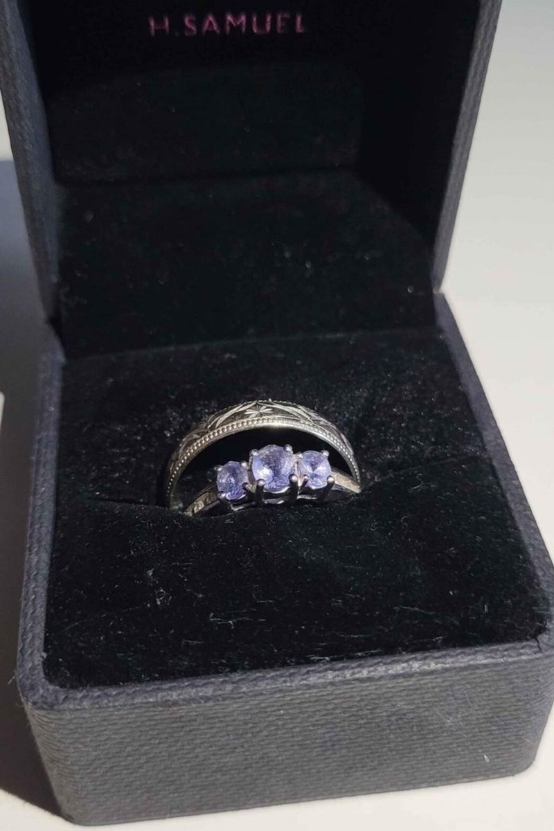 Samuel white gold tanzanite gemstone engagement and wedding