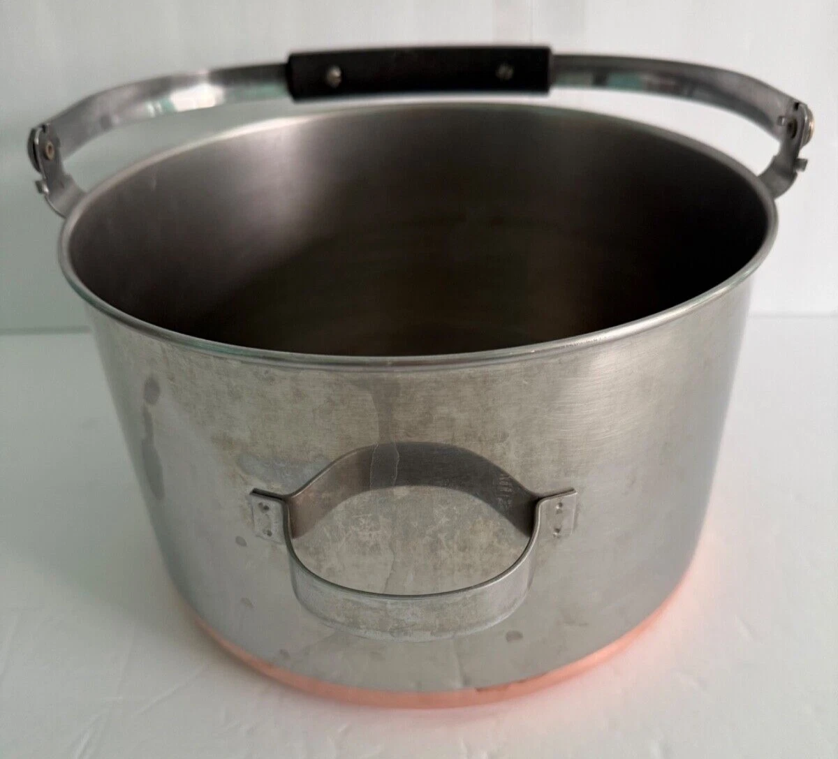 Vtg Revere Ware 1801 Copper Clad 6 Qt Stock Pot Kettle Locking Bail Pour Handle