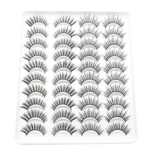 20Pairs False Eyelashes Mink Natural Extensions 3D Soft Black Eye Lashes Makeup - Picture 12 of 34