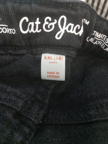 Cat And Jack Shorts Girls XXL Size 18 Juniors Black Super Stretch Dark Hot Pants - Picture 10 of 11